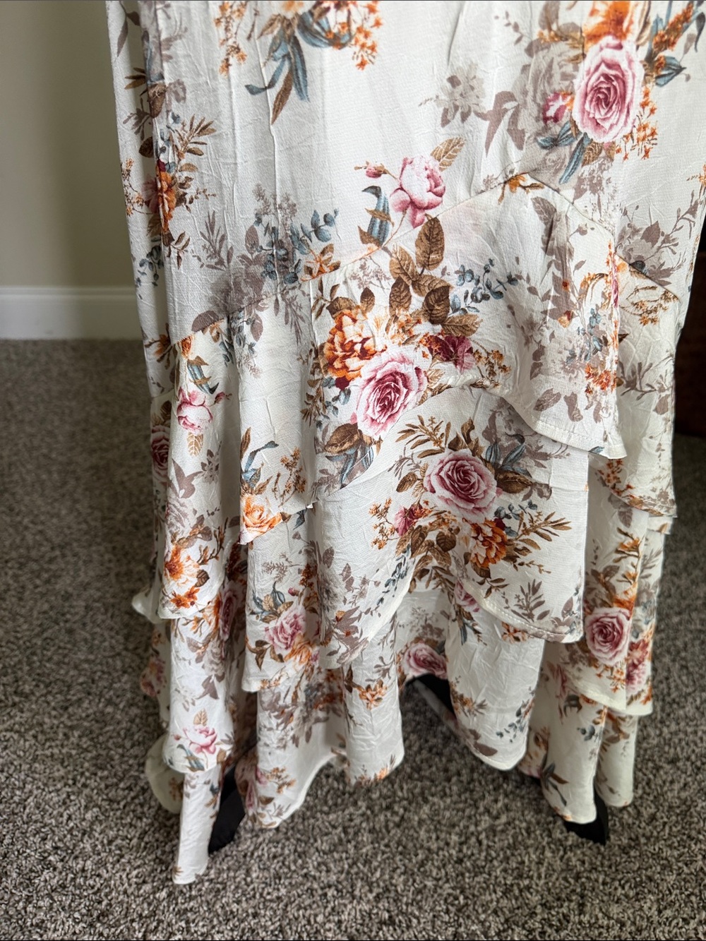 Altar'd State Cream Floral High-Low Maxi Dress - Picture 8 of 11